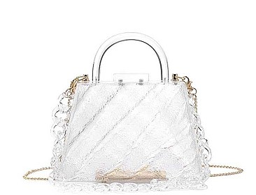 GLAM CLEAR EUGENIE EVENING CLUTCH BAG