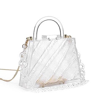 GLAM CLEAR EUGENIE EVENING CLUTCH BAG