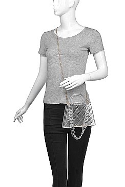 GLAM CLEAR EUGENIE EVENING CLUTCH BAG