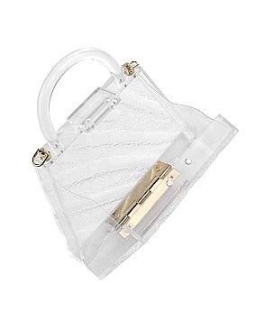 GLAM CLEAR EUGENIE EVENING CLUTCH BAG