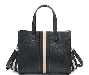 TRENDY TWO TONE STRIPED JASMINE TOTE BAG
