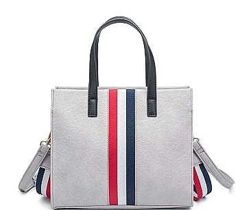 TRENDY TWO TONE STRIPED JASMINE TOTE BAG