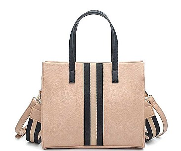 TRENDY TWO TONE STRIPED JASMINE TOTE BAG