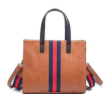 TRENDY TWO TONE STRIPED JASMINE TOTE BAG
