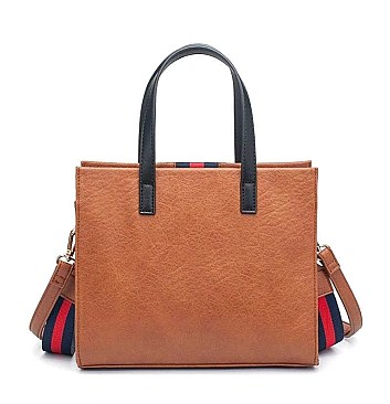 TRENDY TWO TONE STRIPED JASMINE TOTE BAG