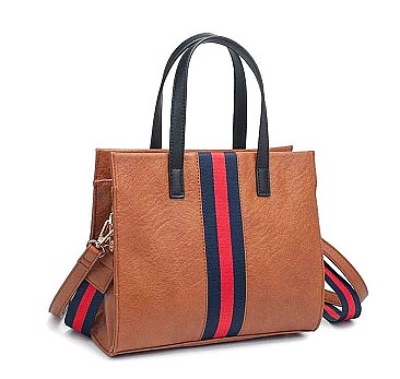 TRENDY TWO TONE STRIPED JASMINE TOTE BAG