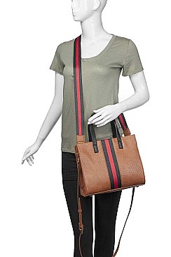 TRENDY TWO TONE STRIPED JASMINE TOTE BAG