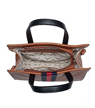 TRENDY TWO TONE STRIPED JASMINE TOTE BAG