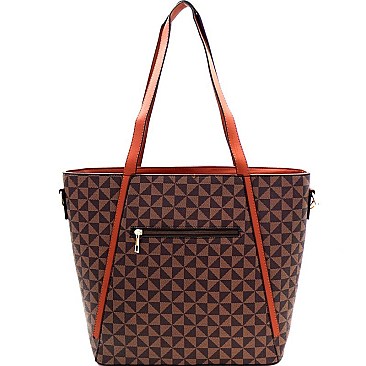 2-Tone Monogram Twin Tote Set