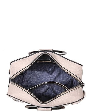 Fashionable Faux Snakeskin Design Circular Gunmetal Handle JP26548