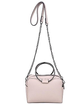 Fashionable Faux Snakeskin Design Circular Gunmetal Handle JP26548