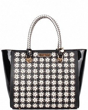 Nicole Lee Enamel Flower Check Pattern Ladies Tote Bag JP26656