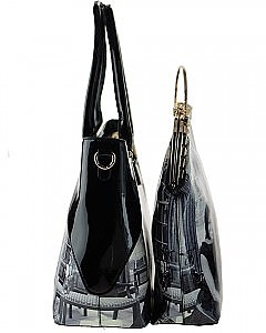 Obama Magazine Print Tote Handbag JP28WW7211