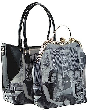 Obama Magazine Print Tote Handbag JP28WW7211