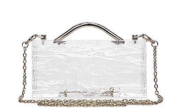 ELEGANT CLEAR DUCHESS EVENING CLUTCH CROSSBODY BAG