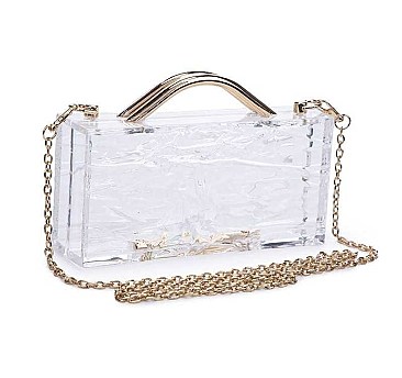 ELEGANT CLEAR DUCHESS EVENING CLUTCH CROSSBODY BAG