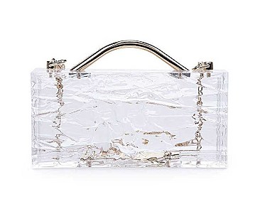 ELEGANT CLEAR DUCHESS EVENING CLUTCH CROSSBODY BAG