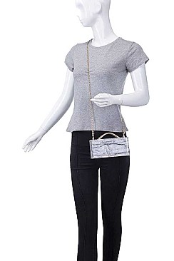 ELEGANT CLEAR DUCHESS EVENING CLUTCH CROSSBODY BAG