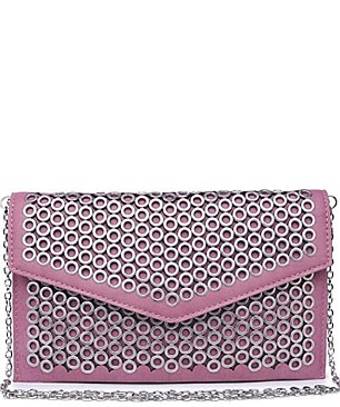 Fashionable Ozzy Embellished Vegan Leather Clutch JP41061