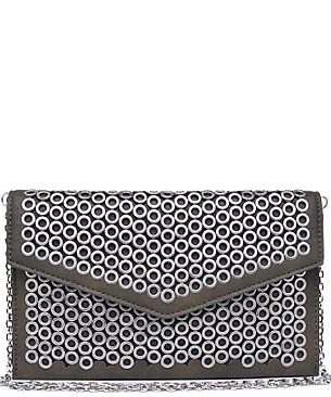 Fashionable Ozzy Embellished Vegan Leather Clutch JP41061