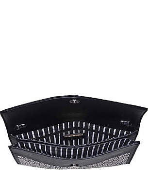 Fashionable Ozzy Embellished Vegan Leather Clutch JP41061
