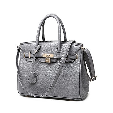 2-Way Padlock Accent Structured Satchel