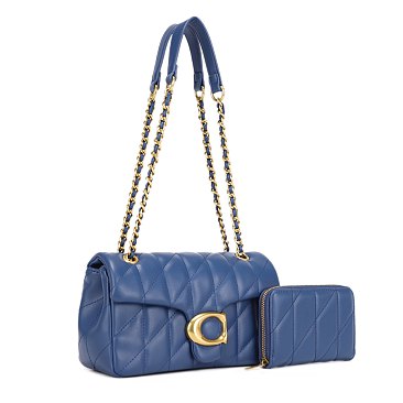 2-in-1 Quilted Shoulder Bag & Wallet Set
