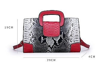 Handhold Animal Print Satchel & shoulder Bag