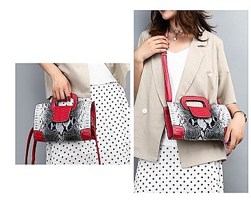 Handhold Animal Print Satchel & shoulder Bag