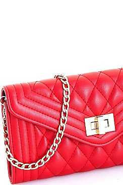 Chic Stitch Clutch with Chain
