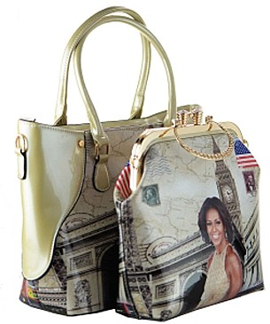 Obama Magazine Print - 2 In 1 Chic Famous People Magazine Print Tote Handbag Design JP6395