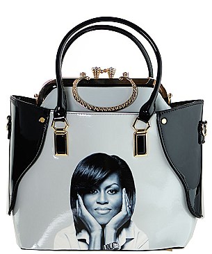 Obama Magazine Print - 2 In 1 Chic Famous People Magazine Print Tote Handbag Design JP6395-BK