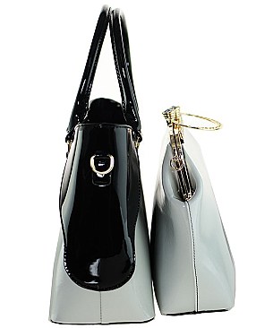 Obama Magazine Print - 2 In 1 Chic Famous People Magazine Print Tote Handbag Design JP6395-BK