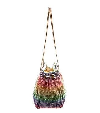 TRENDY RHINESTONE RAINBOW COLOR MINI SHOULDER BAG