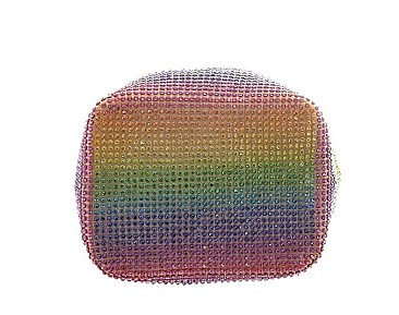 TRENDY RHINESTONE RAINBOW COLOR MINI SHOULDER BAG