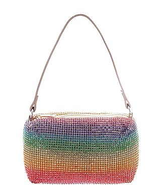 RHINESTONE FASHION RAINBOW COLOR MINI SHOULDER BAG