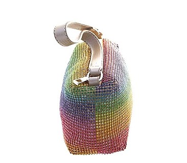 RHINESTONE FASHION RAINBOW COLOR MINI SHOULDER BAG