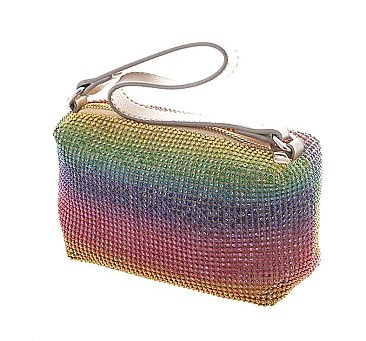 RHINESTONE FASHION RAINBOW COLOR MINI SHOULDER BAG