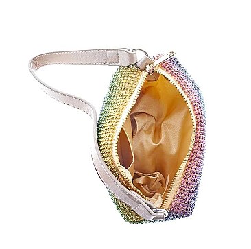 RHINESTONE FASHION RAINBOW COLOR MINI SHOULDER BAG