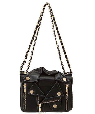 Moto Jacket Design Unique Chain Shoulder Bag
