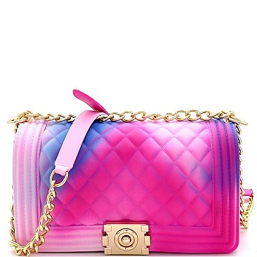 QUILTED MULTI COLOR JELLY SHOULDER BAG
