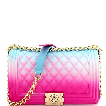 QUILTED MULTI COLOR JELLY SHOULDER BAG