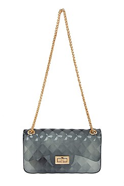 Translucent Embossed Jelly Shoulder Bag