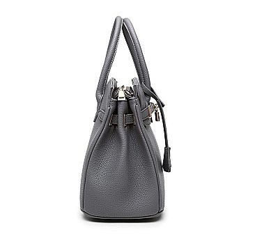 2-Way Padlock Accent Structured Satchel