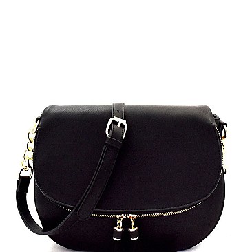 Tasselled Flap Saddle Shoulder Bag