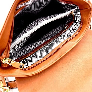 Tasselled Flap Saddle Shoulder Bag