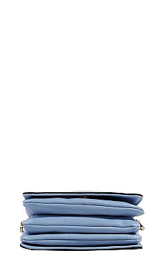 SMOOTH PU LEATHER EXPANDABLE FASHION MODERN CROSSBODY BAG JY-87589
