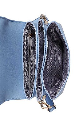 SMOOTH PU LEATHER EXPANDABLE FASHION MODERN CROSSBODY BAG JY-87589