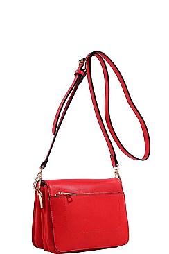 SMOOTH PU LEATHER EXPANDABLE FASHION MODERN CROSSBODY BAG JY-87589