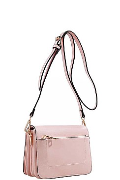 SMOOTH PU LEATHER EXPANDABLE FASHION MODERN CROSSBODY BAG JY-87589